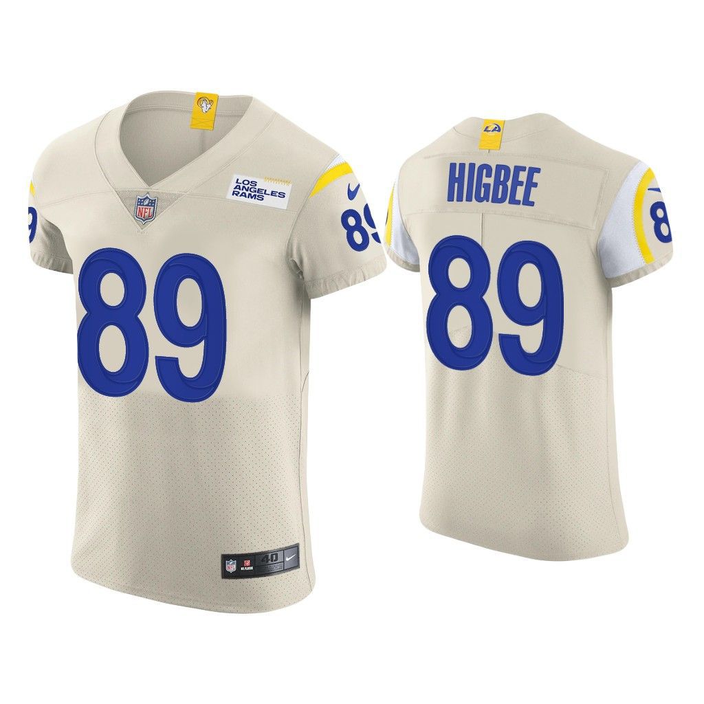 Men Los Angeles Rams #89 Tyler Higbee Nike Cream Vapor Elite NFL Jersey